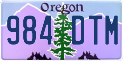 OR license plate 984DTM
