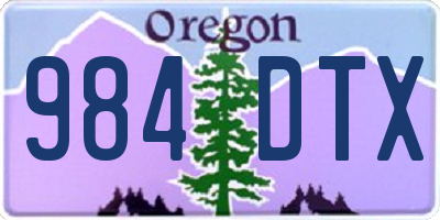 OR license plate 984DTX