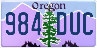 OR license plate 984DUC