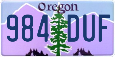 OR license plate 984DUF
