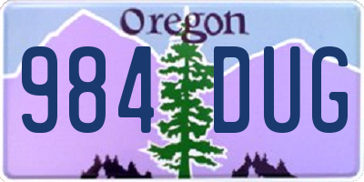 OR license plate 984DUG
