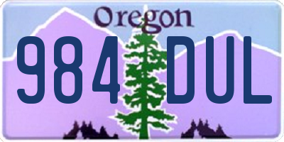 OR license plate 984DUL