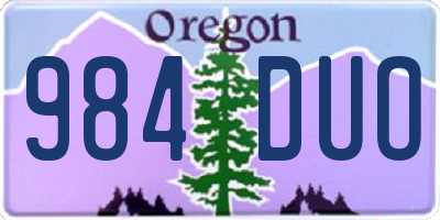 OR license plate 984DUO