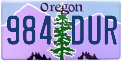 OR license plate 984DUR