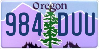 OR license plate 984DUU