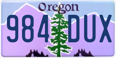 OR license plate 984DUX