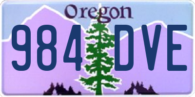 OR license plate 984DVE