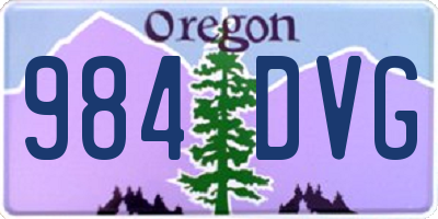 OR license plate 984DVG