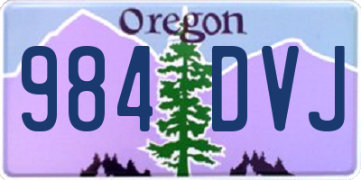 OR license plate 984DVJ