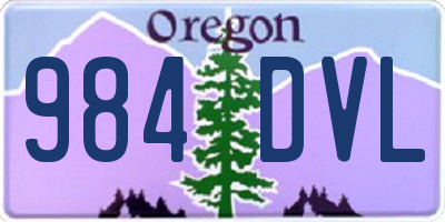 OR license plate 984DVL