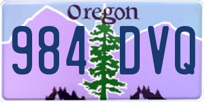 OR license plate 984DVQ