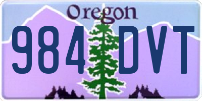 OR license plate 984DVT