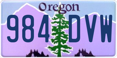 OR license plate 984DVW