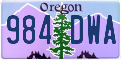 OR license plate 984DWA