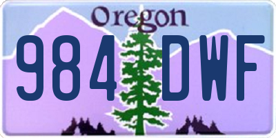 OR license plate 984DWF