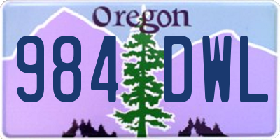 OR license plate 984DWL