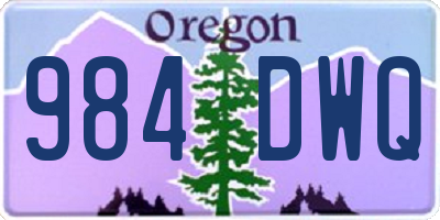 OR license plate 984DWQ