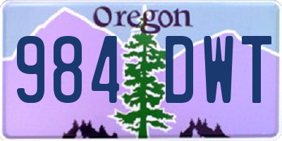 OR license plate 984DWT