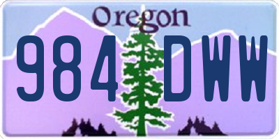 OR license plate 984DWW