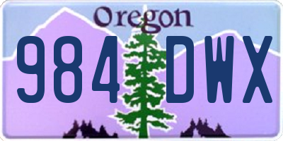 OR license plate 984DWX