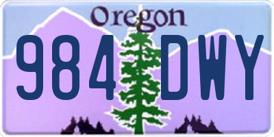OR license plate 984DWY
