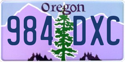 OR license plate 984DXC