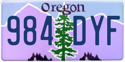 OR license plate 984DYF