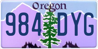 OR license plate 984DYG