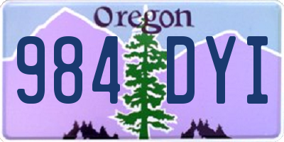 OR license plate 984DYI