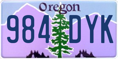OR license plate 984DYK