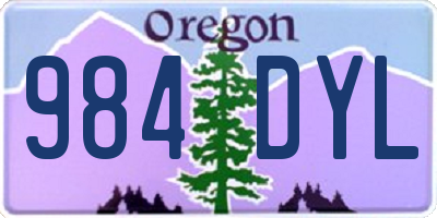 OR license plate 984DYL