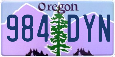OR license plate 984DYN