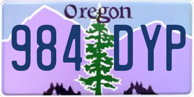 OR license plate 984DYP