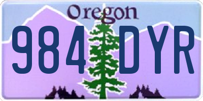 OR license plate 984DYR