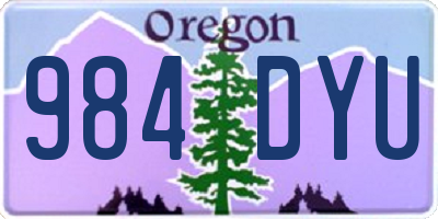 OR license plate 984DYU