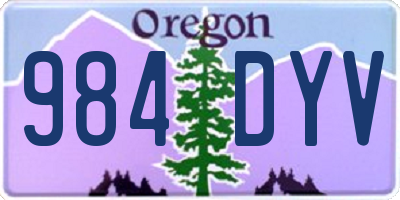 OR license plate 984DYV
