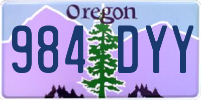 OR license plate 984DYY