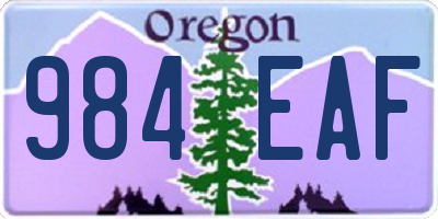 OR license plate 984EAF
