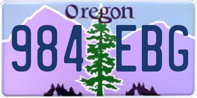 OR license plate 984EBG