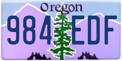 OR license plate 984EDF
