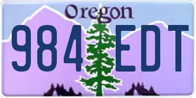 OR license plate 984EDT