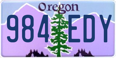 OR license plate 984EDY
