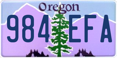 OR license plate 984EFA