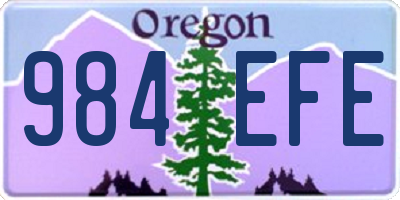 OR license plate 984EFE