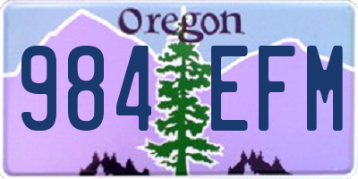 OR license plate 984EFM