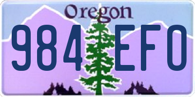 OR license plate 984EFO