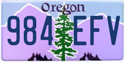 OR license plate 984EFV
