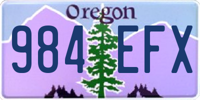 OR license plate 984EFX