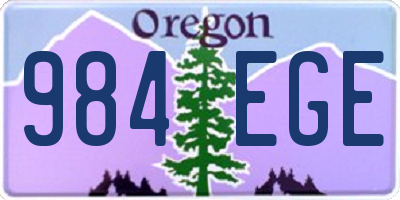 OR license plate 984EGE