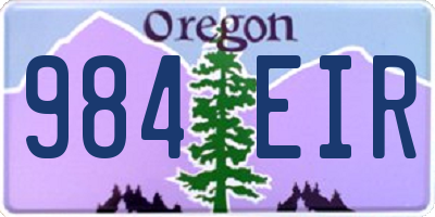 OR license plate 984EIR